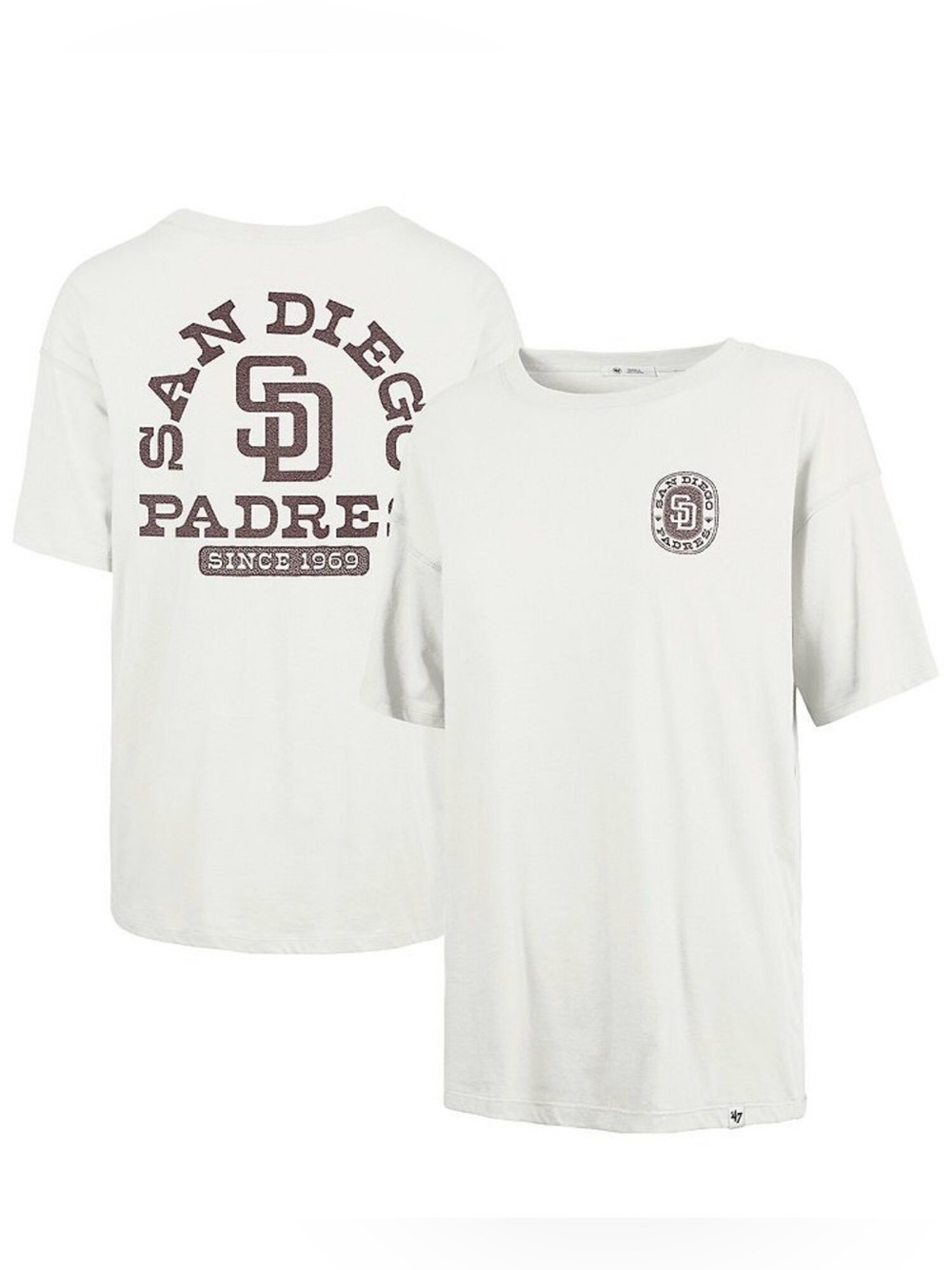 ‘47 San Diego Padres Graphic White Logo T-Shirt Women’s Large NWT